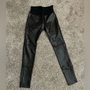 Assets by Spanx Black Faux Leather Leggings